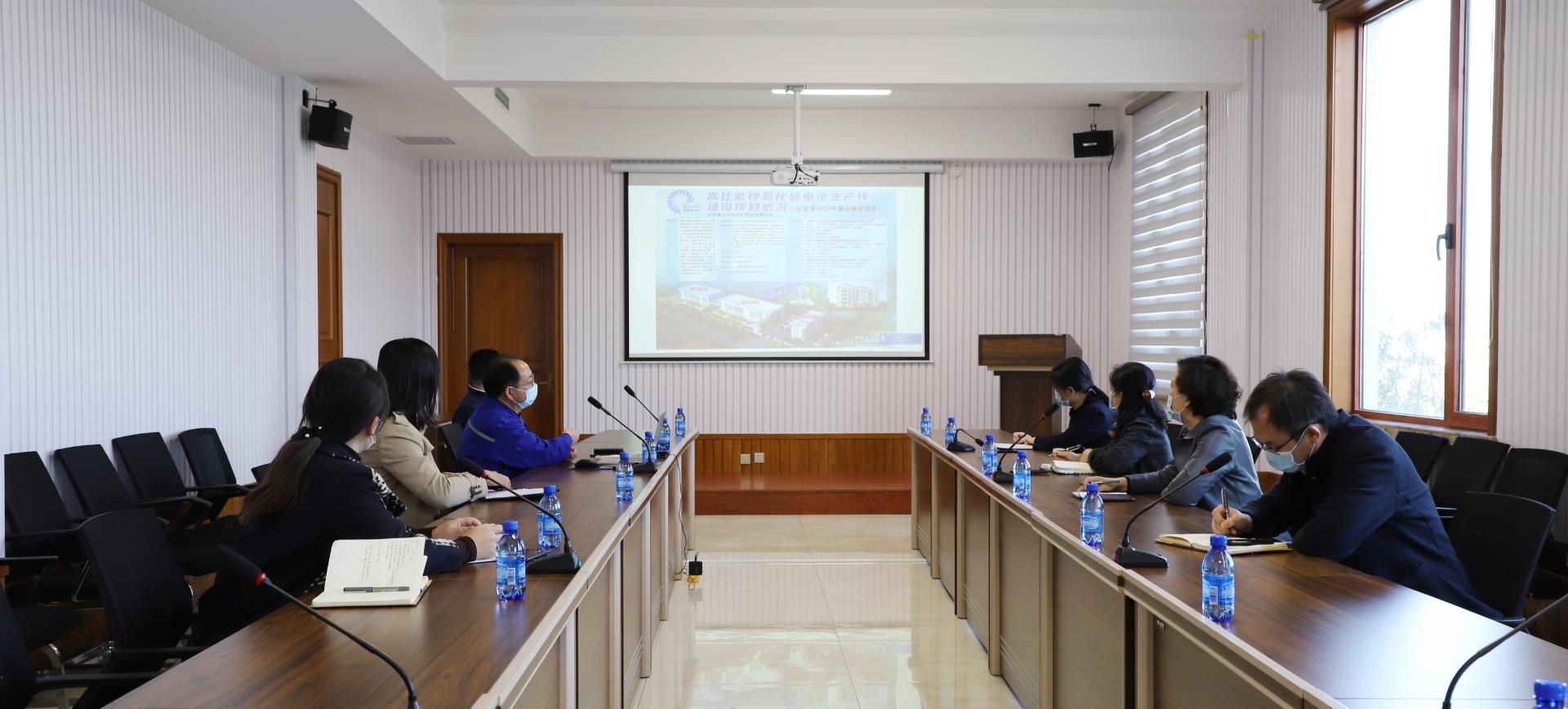 淄川區(qū)副區(qū)長朱梟杰等領導一行調研考察我公司省重大項目建設情況