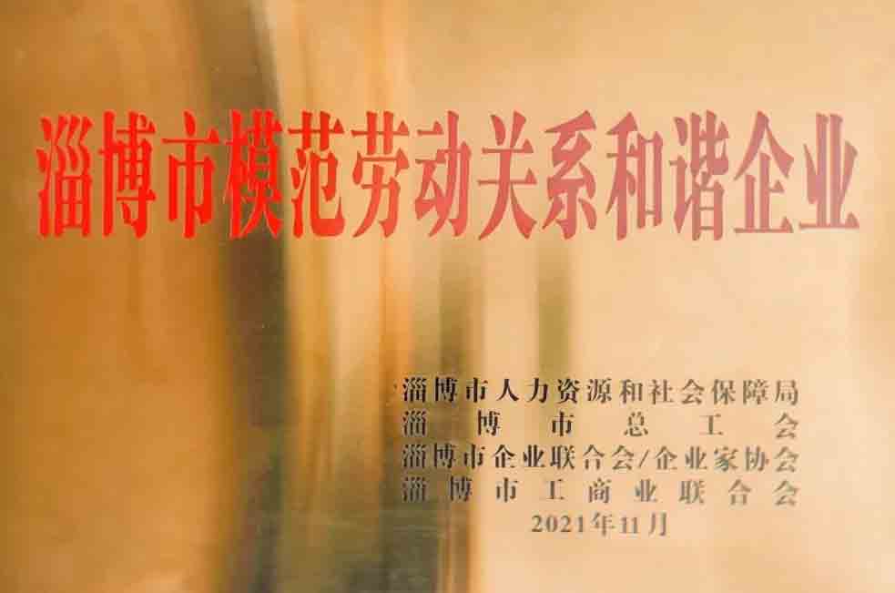 公司榮獲“淄博市勞動關系和諧企業(yè)”稱號